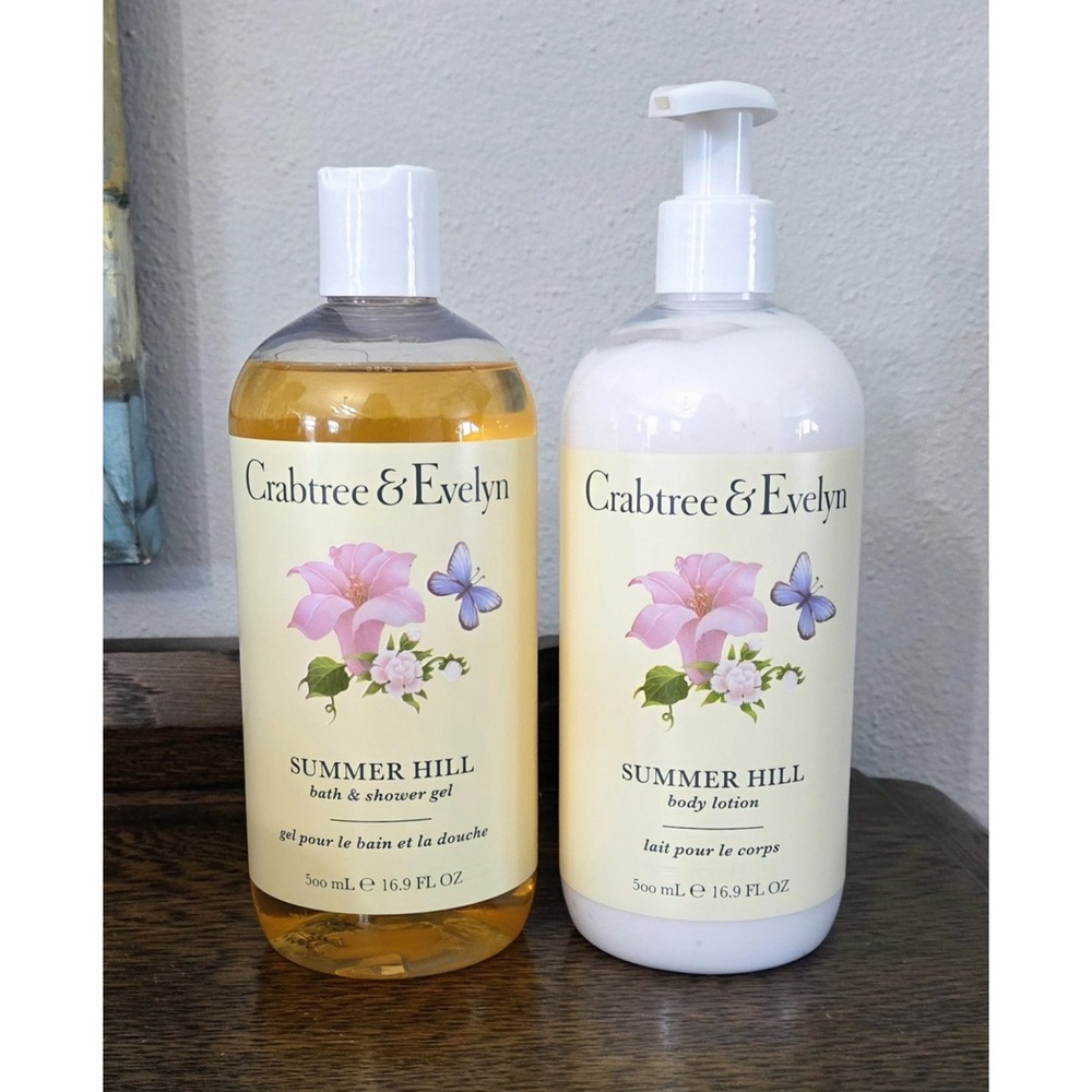 New, Crabtree & Evelyn, Summer Hill, Bath & Shower Gel and Body‎ Lotion Set